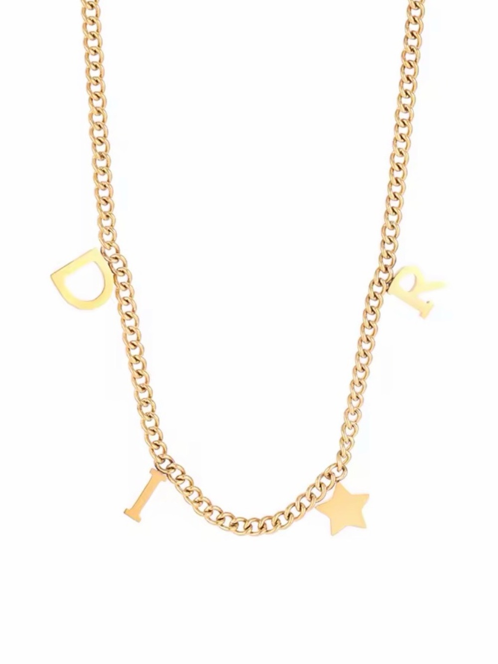 K18 Gold Plated Star & Letter Charm Necklace - Picture 5 of 5